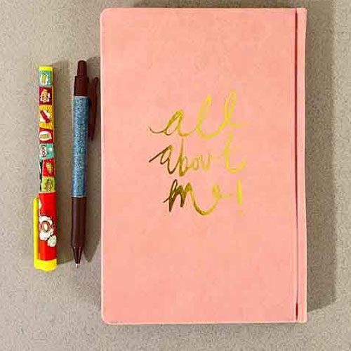 آبرنگ دفتر ALL ABOUT ME صورتی روشن