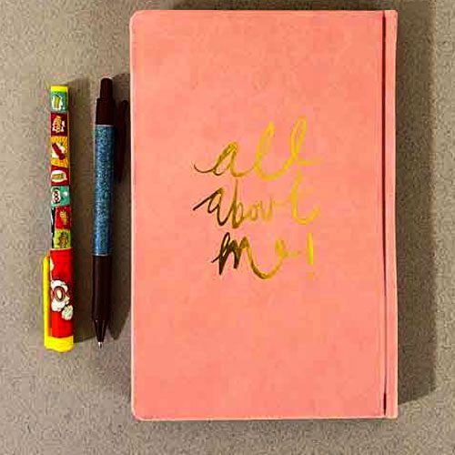 آبرنگ دفتر ALL ABOUT ME صورتی تیره
