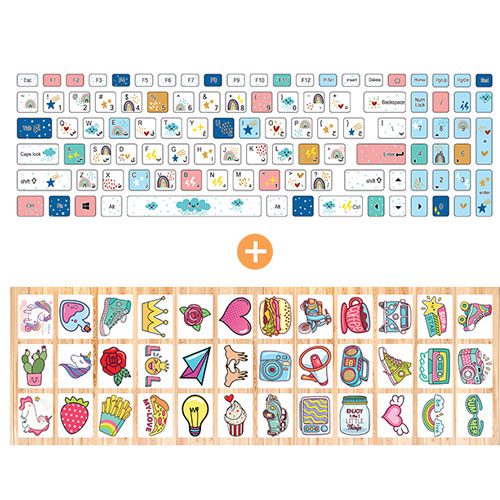 آبرنگ استیکر کیبورد ابری