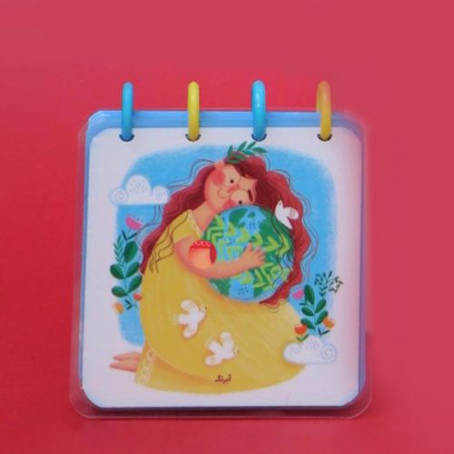 آبرنگ دفتر MINI NOTE دکمه ای طرح دار 111102