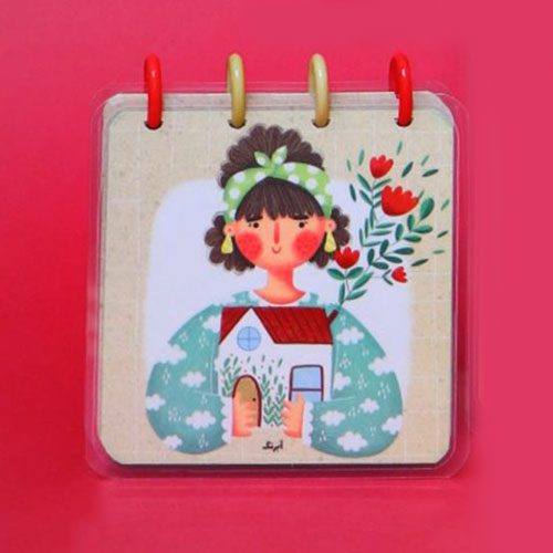 آبرنگ دفتر MINI NOTE دکمه ای طرح دار 111103