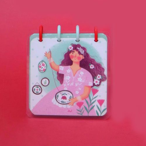 آبرنگ دفتر MINI NOTE دکمه ای طرح دار 111106