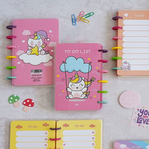 آبرنگ دفتر TO DO LIST دکمه ای یونیکورن 601