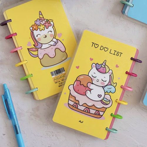 آبرنگ دفتر TO DO LIST دکمه ای یونیکورن 603
