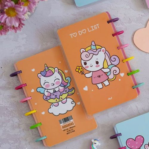 آبرنگ دفتر TO DO LIST دکمه ای یونیکورن 604