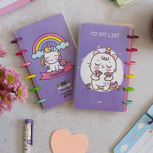 آبرنگ دفتر TO DO LIST دکمه ای یونیکورن 605