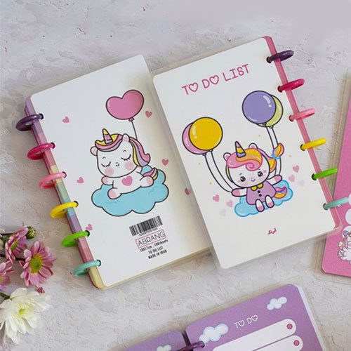 آبرنگ دفتر TO DO LIST دکمه ای یونیکورن 606