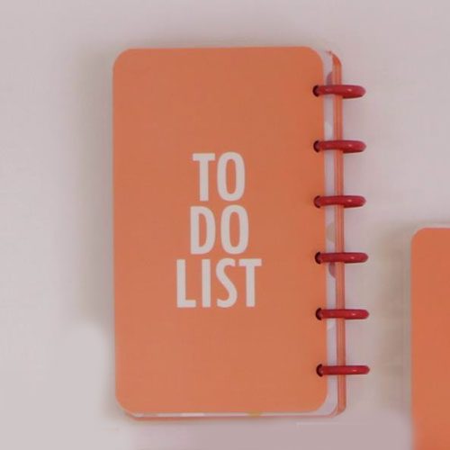 آبرنگ دفتر TO DO LIST دکمه ای آجری