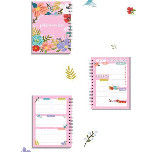 آبرنگ دفتر پلنر روزانه A6 فلاور