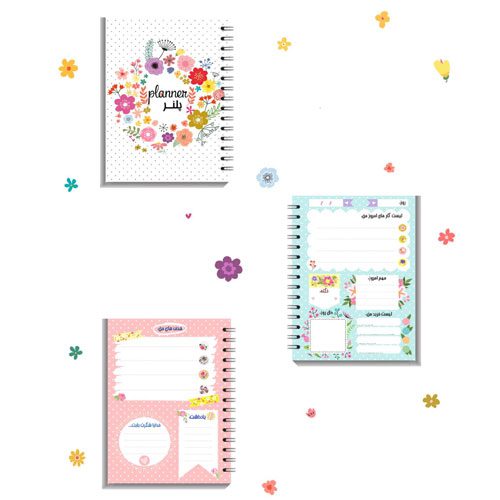 آبرنگ دفتر پلنر روزانه A6 گلگلی