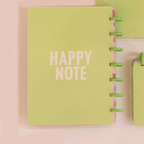 آبرنگ دفتر HAPPY NOTE دکمه ای سبز