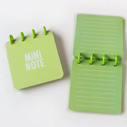 آبرنگ دفتر MINI NOTE دکمه ای سبز