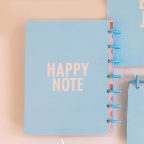 آبرنگ دفتر HAPPY NOTE دکمه ای آبی روشن