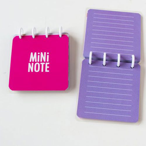 آبرنگ دفتر MINI NOTE دکمه ای سرخابی