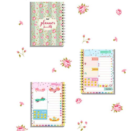 آبرنگ دفتر پلنر روزانه A6 رزگل